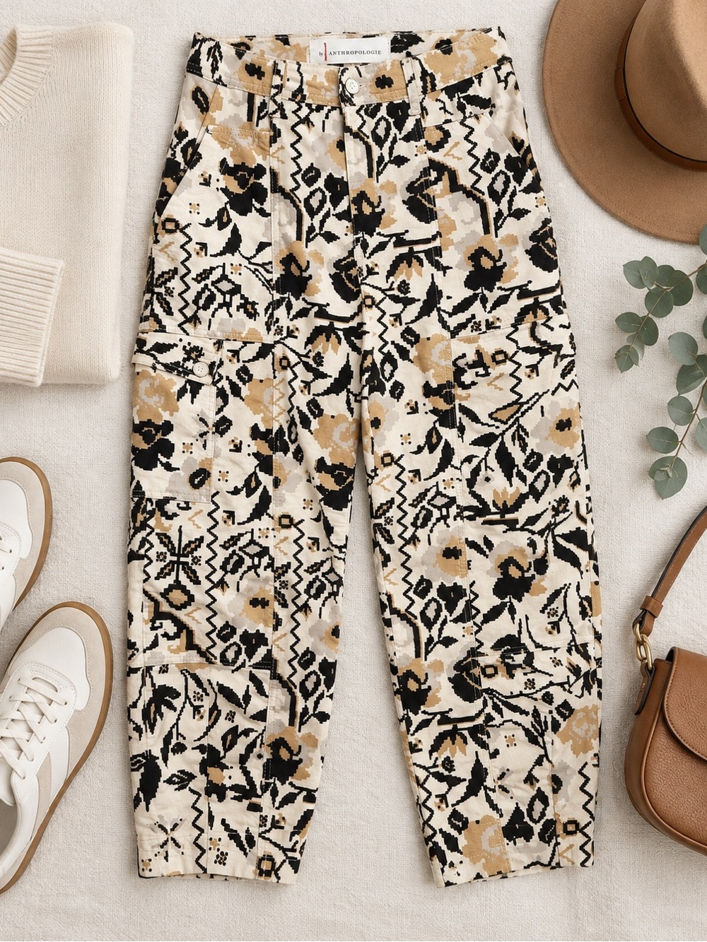 Anthropologie Printed Cargo Utility Pants – Size 4